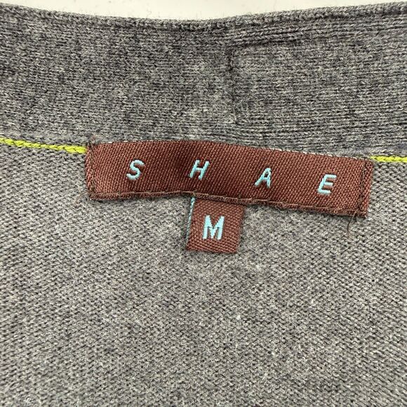 Shae Anthropologie Women's M Open Front Cardigan Pockets Gray Green Velvet - Picture 4 of 9